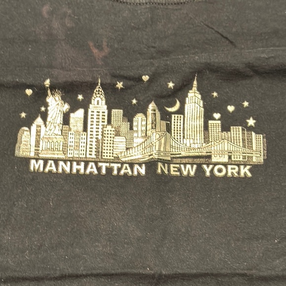 Manhattan New York Short Sleeve Black Cotton Graphic T-Shirt Size Large - Picture 3 of 7